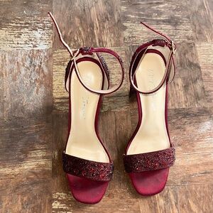 Betsey Johnson Burgundy Ruby Slipper Ankle Strap Heels 👠 SB-RINA